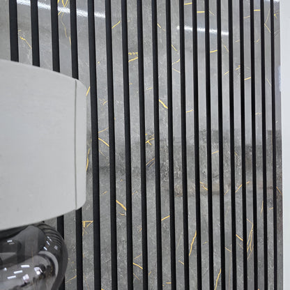 Akustik-Lamellenwandpaneel, Schwarz-Gold-Marmor (240cm X 60cm)
